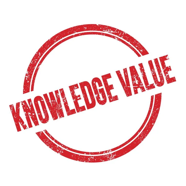 Текст Knowledge Value Написаний Червоній Гранжевій Вінтажної Круглої Марки — стокове фото
