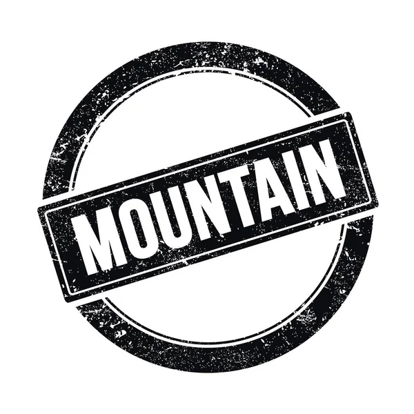 Teks Mountain Pada Stempel Grungy Bulat Hitam — Stok Foto