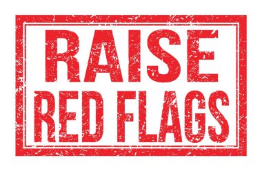 Kırmızı FLAG 'ı Yükselt, kırmızı dikdörtgen mühür işareti üzerine yazılmış kelimeler