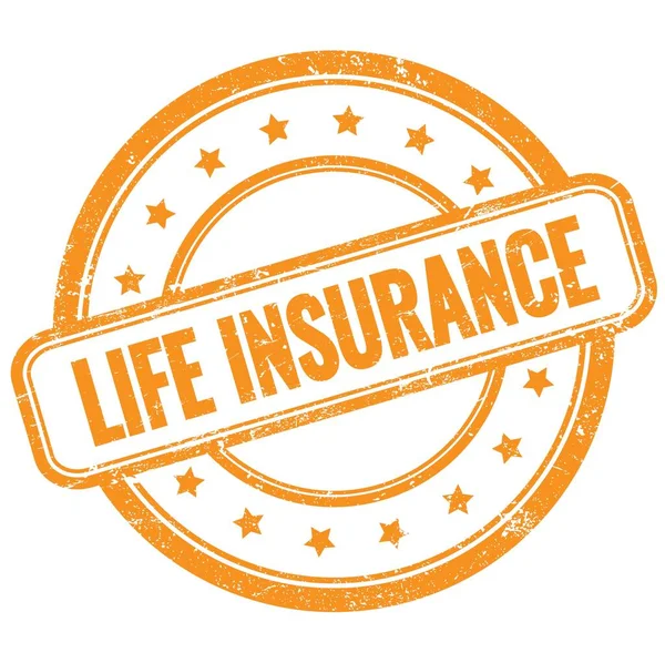 Life Insurance Tekst Pomarańczowy Vintage Grungy Okrągły Znaczek Gumowy — Zdjęcie stockowe