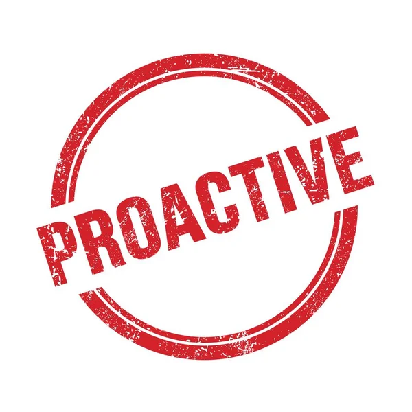 Kırmızı grungy vintage yuvarlak damga üzerine yazılmış PROACTIVE metin.
