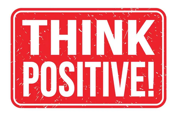 Think Positive Worte Auf Rotem Rechteck Stempelschild — Stockfoto