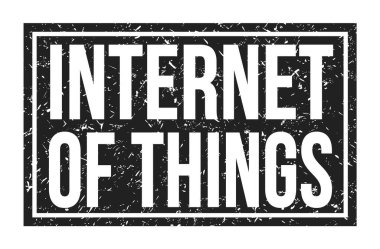 Nesnelerin İnterneti, siyah dikdörtgen mühür işareti üzerine yazılmış kelimeler