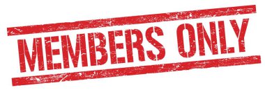 Üyeler sadece kırmızı grungy dikdörtgen mühür işareti üzerinde metin.