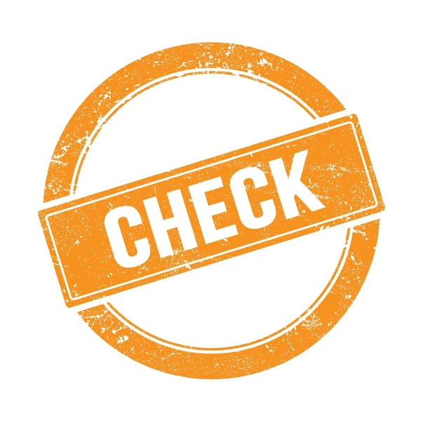 Turuncu grungy yuvarlak vintage damgalı CHECK metni.