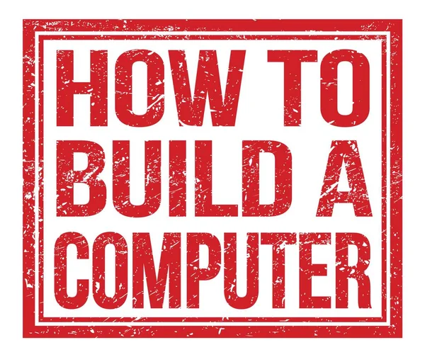Kırmızı Pul Levhasında Yazan Bir Bilgisayar Nasıl Oluşturulur — Stok fotoğraf