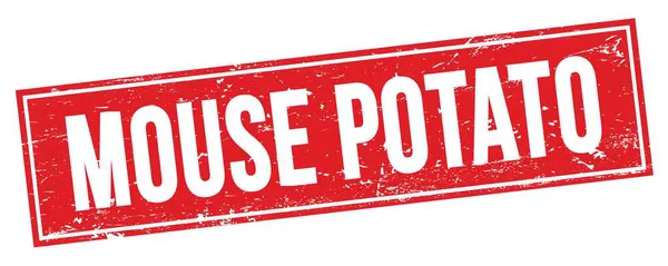 Mouse Potato Tekst Czerwonym Prostokątnym Znaku Znaczka Grungy — Zdjęcie stockowe