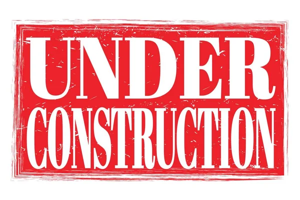 Construction Words Written Red Grungy Stamp Sign — Stock Photo, Image