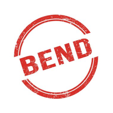 Kırmızı grungy vintage yuvarlak damga üzerine yazılmış benD metin.