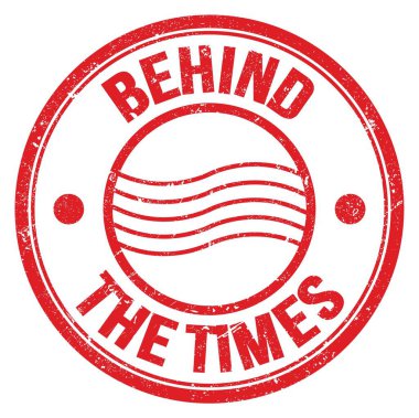 Kırmızı yuvarlak posta pulu işareti üzerine yazılmış zaman metninin arkasında