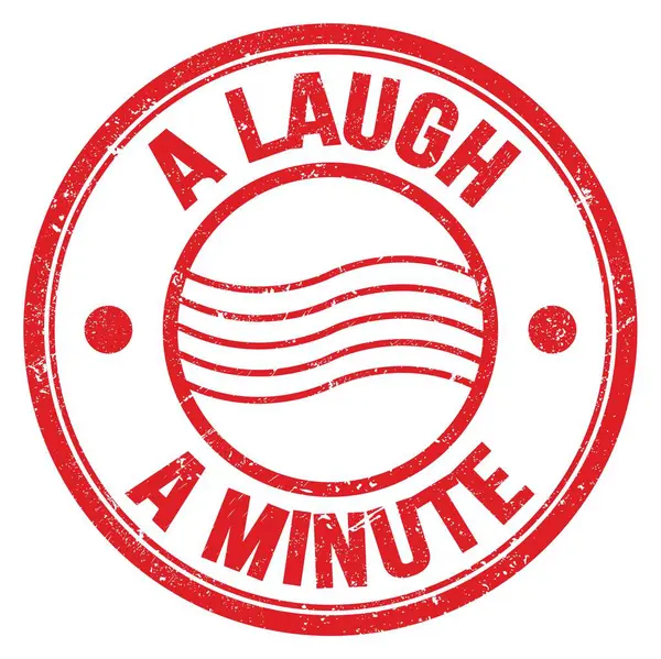 Laugh Minute Text Written Red Postal Stamp Sign — Stock fotografie