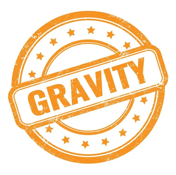 Gravity Κείμενο Πορτοκαλί Grungy Vintage Στρογγυλό Καουτσούκ Σφραγίδα — Φωτογραφία Αρχείου
