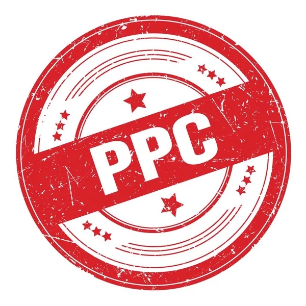 Ppc Text Red Grungy Texture Stamp — Stock Photo, Image