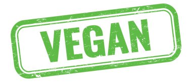 Yeşil grungy vintage dikdörtgen damgalı VEGAN metni.