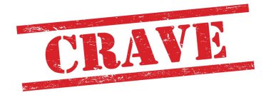 Kırmızı grungy vintage kauçuk damga üzerine CRAVE metin.