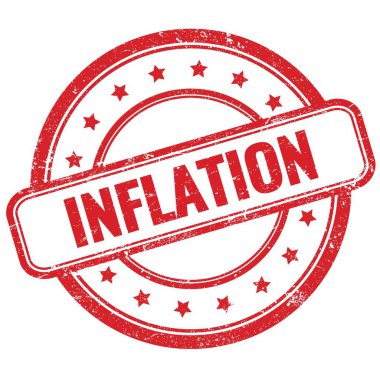 Kauçuk damgalı kırmızı antika grungy üzerine INFLATION metni.