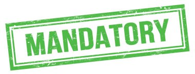 Yeşil grungy vintage dikdörtgen damgalı MANDATORY metin.