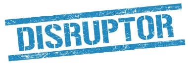 Mavi grungy dikdörtgen damga işareti üzerinde DisRUPTOR metin.