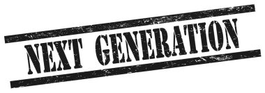 NEXT GENERATION Siyah grungy dikdörtgen vintage pul üzerine metin.