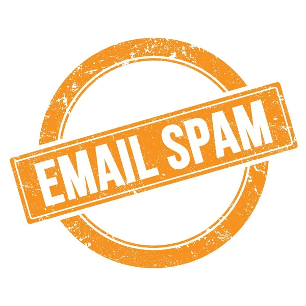 Email Spam Tekst Pomarańczowy Grungy Okrągły Znaczek Vintage — Zdjęcie stockowe