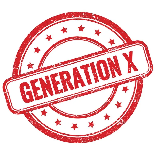GENERATION X metin kırmızı vintage grungy yuvarlak kauçuk damga.