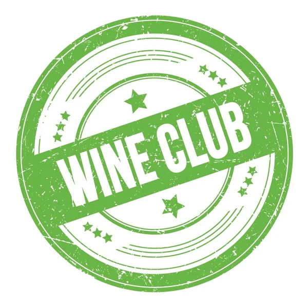 녹색둥근 Grungy 텍스처 스탬프에 Wine Club 텍스트 — 스톡 사진