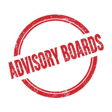 ADVISORY BOARDS kırmızı grungy vintage yuvarlak pul üzerine yazılmış metin.