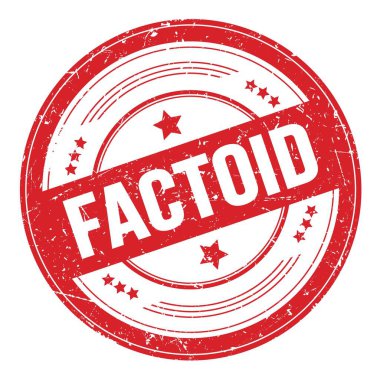 Kırmızı yuvarlak grungy desen damgalı FACTOID metin.