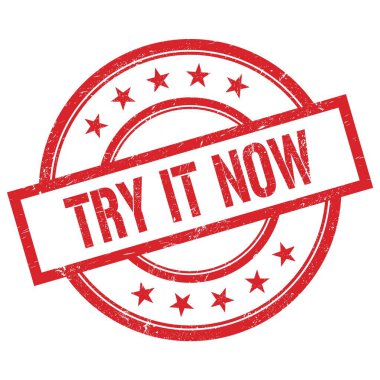 Şimdi kırmızı yuvarlak plastik damga ile yazılmış metni dene..