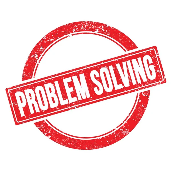 Problem Solving Tekst Czerwonym Grungy Okrągły Znaczek Vintage — Zdjęcie stockowe