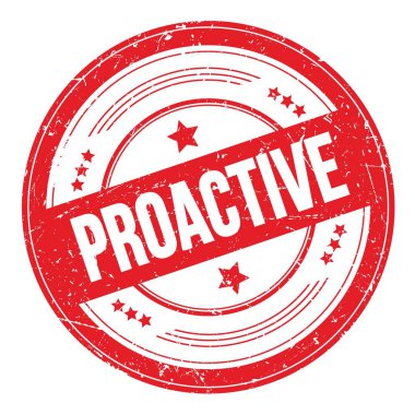 Kırmızı yuvarlak grungy desen damgası üzerine PROACVE metin.