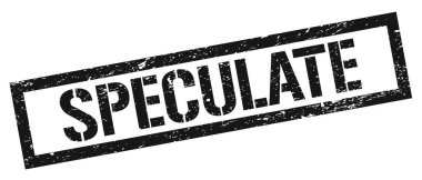 SPECULATE siyah grungy dikdörtgen mühür işareti.