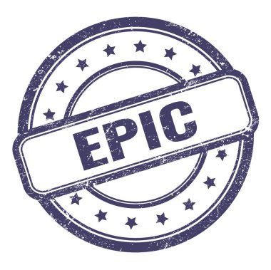 Çivit mavisi grungy vintage yuvarlak kauçuk damgalı EPIC metin.