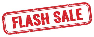 Kırmızı grungy dikdörtgen damgasında FLASH satışı metni.