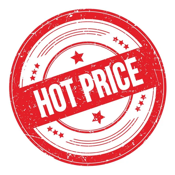 Hot Price Text Röd Rund Grungy Konsistens Stämpel — Stockfoto