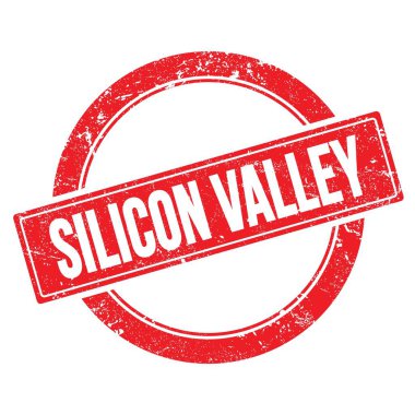 SILICON VALLEY kırmızı grungy yuvarlak vintage pul metin.