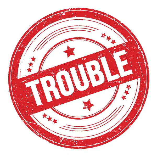 Kırmızı yuvarlak grungy doku damgası üzerine sorunlu metin.