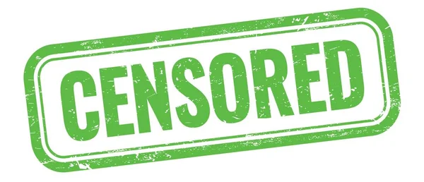 Censored Text Zelené Grungy Vintage Obdélníkové Razítko — Stock fotografie