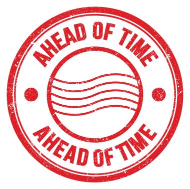 Kırmızı yuvarlak posta damgası üzerinde yazan Time kelimesinin ilerisi