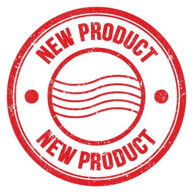 Kırmızı yuvarlak posta pulu tabelasına yeni prodüksiyon kelimesi