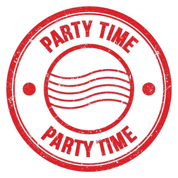 Party Time Word Written Red Postal Stamp Sign — Stock Photo, Image