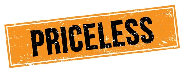 Priceless Text Černé Oranžové Grungy Obdélníkové Razítko — Stock fotografie