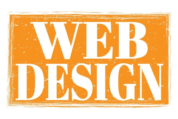 Web Design Mots Écrits Sur Écriteau Grungy Orange — Photo