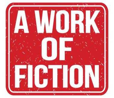 FICTION Eserleri, kırmızı vintage mühür işareti üzerine yazılmış metin