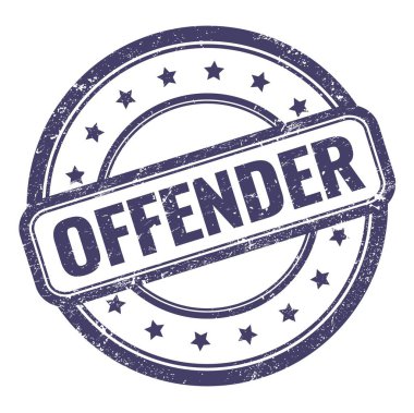 Indigo Blue Grungy Vintage Lastik Damga üzerine OFFENDER metin.