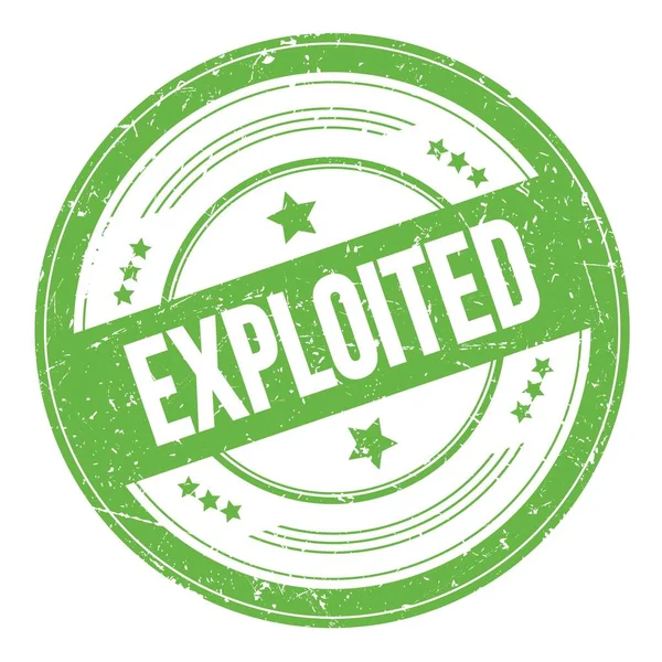 Yeşil yuvarlak grungy doku damgası üzerine ExplLOITED metin.