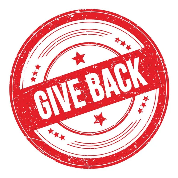 Give Back Text Red Grungy Texture Stamp — Stock Photo, Image