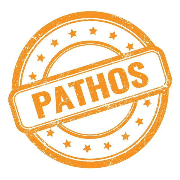 Pathos Szöveg Narancs Grungy Vintage Kerek Gumibélyegző — Stock Fotó