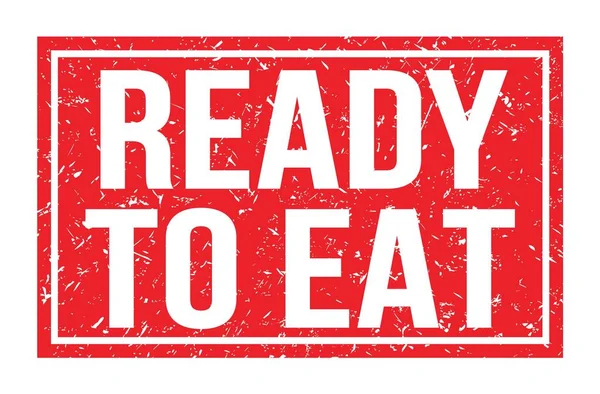 Yemeye hazır, kırmızı dikdörtgen mühür işareti üzerine yazılmış kelimeler