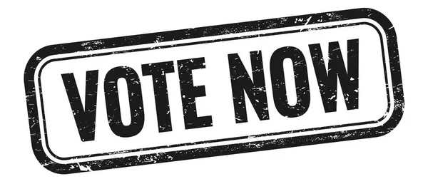 Vote Now Text Black Grungy Vintage Rectangle Stamp — Stock Photo, Image